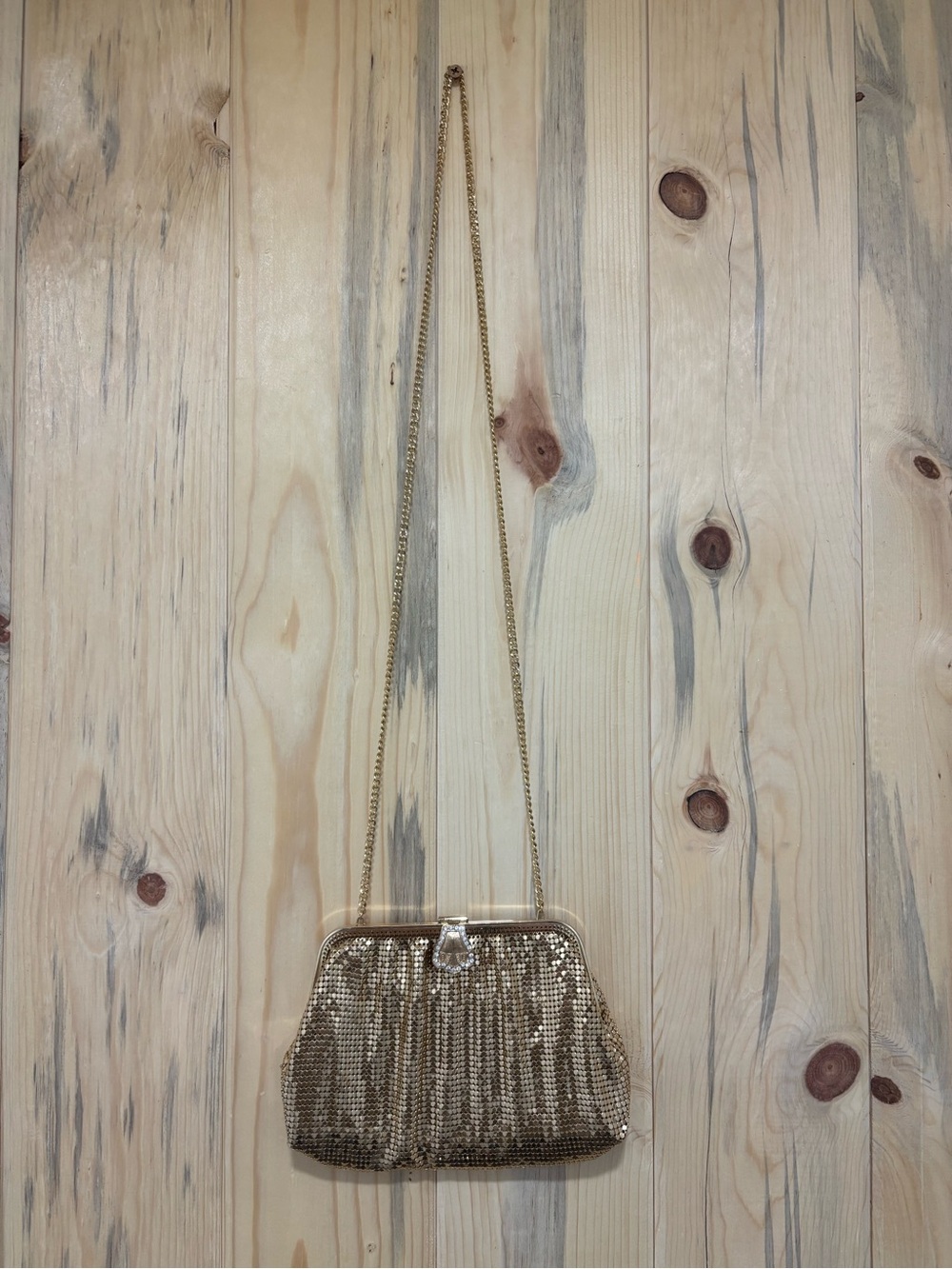 Gold Sequin Evening Crossbody Bag